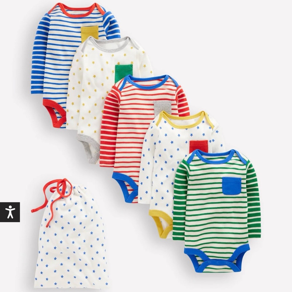 Mini Boden Striped 5 Pack Bodies